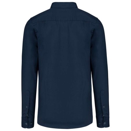 Chemise homme manches longues | K513 | Couleurs:Navy  | KARIBAN | flocage broderie impression transfert  sérigraphie vêtement pe