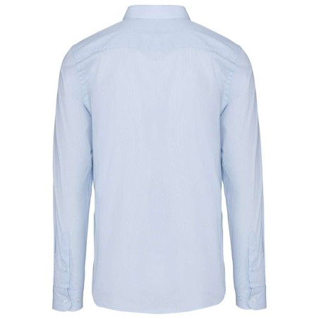 Chemise homme manches longues | K513 | Couleurs:Striped Pale Blue / White  | KARIBAN | flocage broderie impression transfert  sé