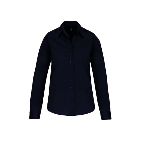 Chemise femme manches longues | K542 | Couleurs:Navy  | KARIBAN | flocage broderie impression transfert  sérigraphie vêtement pe