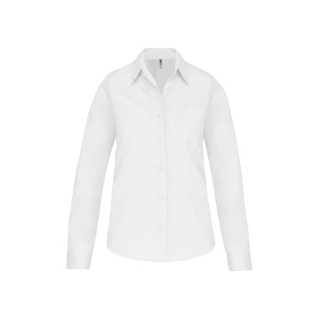 Chemise femme manches longues | K542 | Couleurs:White  | KARIBAN | flocage broderie impression transfert  sérigraphie vêtement p