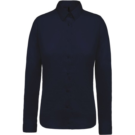 Chemise femme manches longues | K510 | Couleurs:Navy  | KARIBAN | flocage broderie impression transfert  sérigraphie vêtement pe