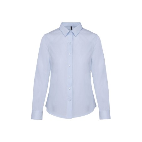 Chemise femme manches longues | K510 | Couleurs:Striped Pale Blue / White  | KARIBAN | flocage broderie impression transfert  sé