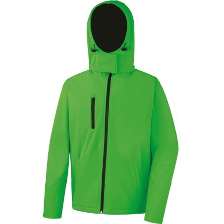 Veste Softshell Capuche Homme TX Performance | R230M | Couleurs:Vivid Green / Black  | RESULT | flocage broderie impression tran