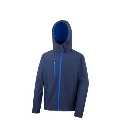 Veste Softshell Capuche Homme TX Performance | R230M | Couleurs:Navy / Royal  | RESULT | flocage broderie impression transfert  