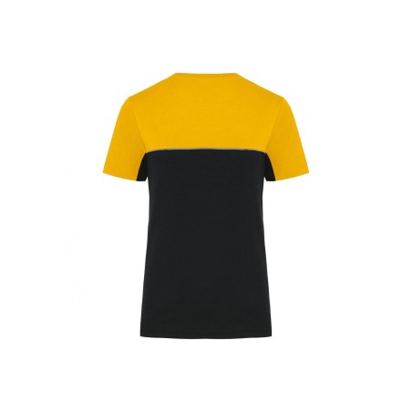 T-shirt bicolore écoresponsable manches courtes unisexe | WK304 | Couleurs:Black / Yellow  | WK. DESIGNED TO WORK | flocage brod