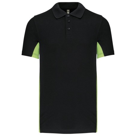 Flag > polo bicolore manches courtes | K232 | Couleurs:Black / Lime  | KARIBAN | flocage broderie impression transfert  sérigrap