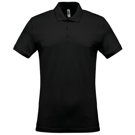 Polo piqué manches courtes homme | K254 | Couleurs:Black  | KARIBAN | flocage broderie impression transfert  sérigraphie vêtemen