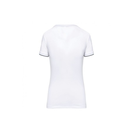 T-shirt DayToDay manches courtes femme | WK3021 | Couleurs:White / Navy  | WK. DESIGNED TO WORK | flocage broderie impression tr