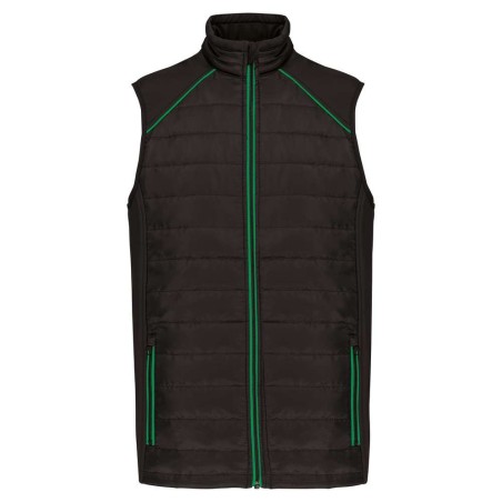 Bodywarmer DayToDay bi-matière unisexe | WK606 | Couleurs:Black / Kelly Green  | WK. DESIGNED TO WORK | flocage broderie impress