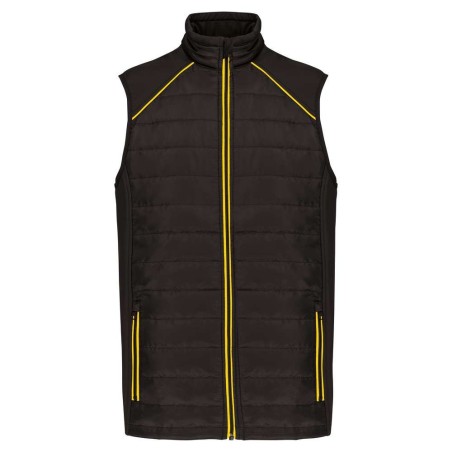 Bodywarmer DayToDay bi-matière unisexe | WK606 | Couleurs:Black / Yellow  | WK. DESIGNED TO WORK | flocage broderie impression t