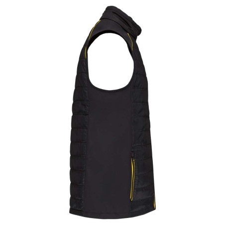 Bodywarmer DayToDay bi-matière unisexe | WK606 | Couleurs:Black / Yellow  | WK. DESIGNED TO WORK | flocage broderie impression t