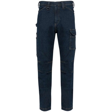 Pantalon Denim multipoches homme | WK705 | Couleurs:Blue Rinse  | WK. DESIGNED TO WORK | flocage broderie impression transfert  