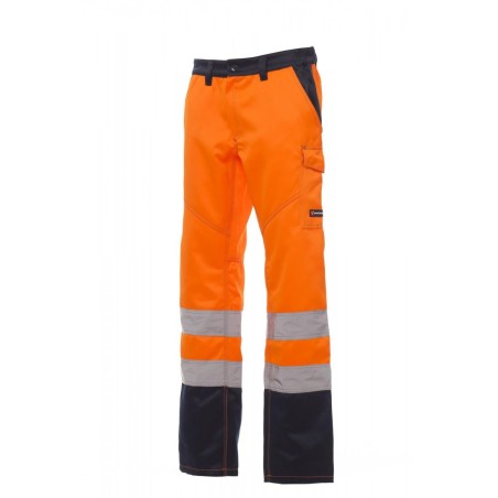 TROUSERS  SATIN FUSTAGNO 295GR 20%COTONE | CHARTER/WINTER | Couleurs:Fluorescent Orange / Navy Blue  | PAYPER | flocage broderie