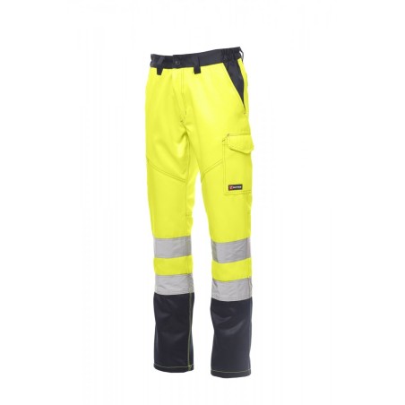 TROUSERS  SATIN FUSTAGNO 295GR 20%COTONE | CHARTER/WINTER | Couleurs:Fluorescent Yellow / Navy Blue  | PAYPER | flocage broderie