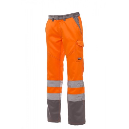 TROUSERS  SATIN FUSTAGNO 295GR 20%COTONE | CHARTER/WINTER | Couleurs:Fluorescent Orange / Steel Grey  | PAYPER | flocage broderi