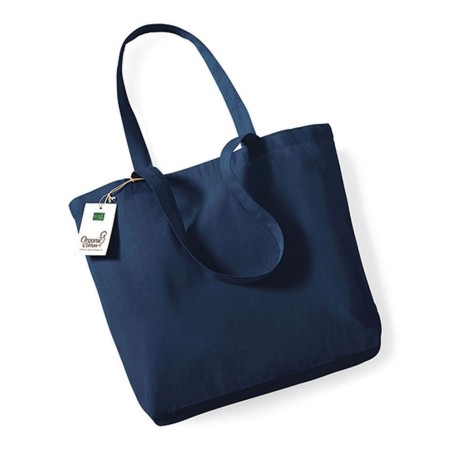 Organic Cotton Shopper | WM180 | Couleurs:Navy Tailles:32 X 35 X 12 cm | Westford Mill | flocage broderie impression transfert  