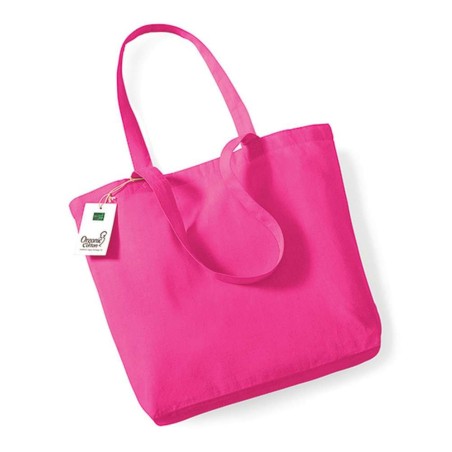 Organic Cotton Shopper | WM180 | Couleurs:Fuchsia Tailles:32 X 35 X 12 cm | Westford Mill | flocage broderie impression transfer