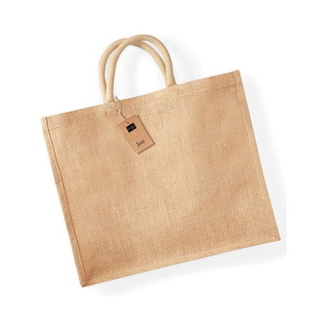 Jute Jumbo Shopper | WM408 | Couleurs:Natural Tailles:45 X 39 X 21 cm | Westford Mill | flocage broderie impression transfert  s