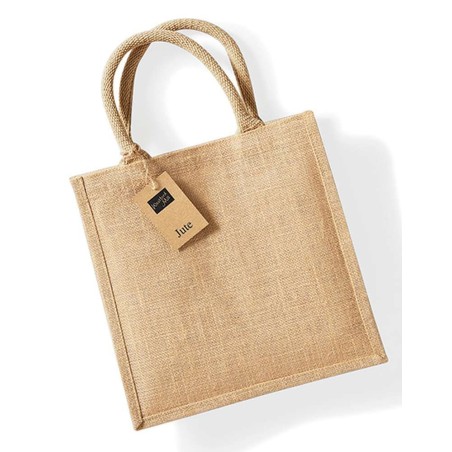 Jute Midi Shopper | WM413 | Couleurs:Natural Tailles:30 X 30 X 19 cm | Westford Mill | flocage broderie impression transfert  sé