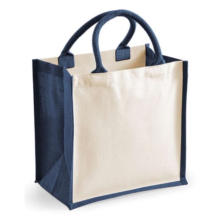 Printers Midi Jute Bag | WM421 | Couleurs:Navy Tailles:30 X 30 X 19 cm | Westford Mill | flocage broderie impression transfert  