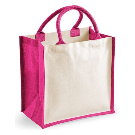 Printers Midi Jute Bag | WM421 | Couleurs:Fuchsia Tailles:30 X 30 X 19 cm | Westford Mill | flocage broderie impression transfer