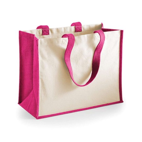 Printers Jute Classic Shopper | WM422 | Couleurs:Fuchsia Tailles:42 X 33 X 19 cm | Westford Mill | flocage broderie impression t