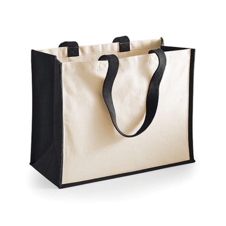 Printers Jute Classic Shopper | WM422 | Couleurs:Black Tailles:42 X 33 X 19 cm | Westford Mill | flocage broderie impression tra