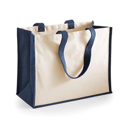 Printers Jute Classic Shopper | WM422 | Couleurs:Navy Tailles:42 X 33 X 19 cm | Westford Mill | flocage broderie impression tran