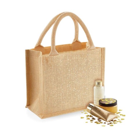 Shimmer Jute Mini Gift Bag | WM431 |   | Westford Mill | flocage broderie impression transfert  sérigraphie vêtement personnalis