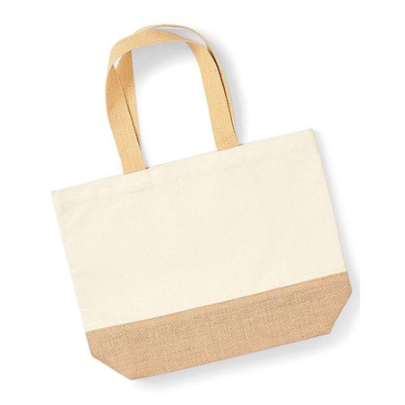 Jute Base Canvas Bag | WM451 | Couleurs:Natural Tailles:34 X 36 X 13 cm | Westford Mill | flocage broderie impression transfert 