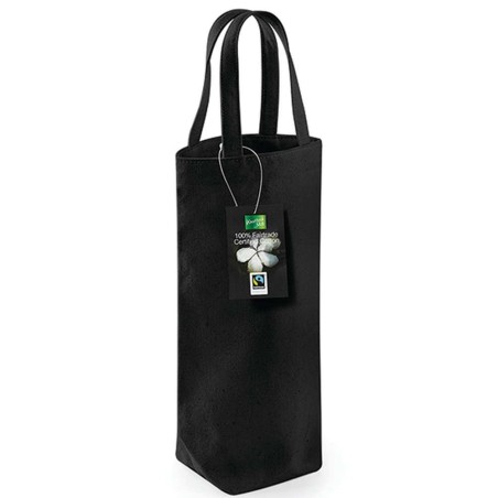 Fairtrade Cotton Bottle Bag | WM620 | Couleurs:Black Tailles:8 X 27 X 8 cm | Westford Mill | flocage broderie impression transfe