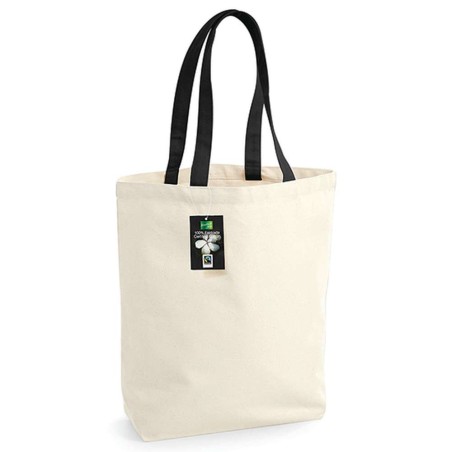 Fairtrade Cotton Camden Shopper | WM671 | Couleurs:Black Tailles:28 X 38 X 12 cm | Westford Mill | flocage broderie impression t