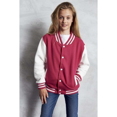 Kids´ Varsity Jacket | JH043K |   | Just Hoods | flocage broderie impression transfert  sérigraphie vêtement personnalisation