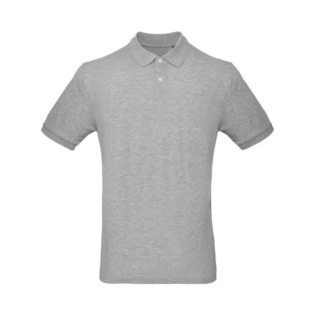 Polo bio homme | PM430 | Couleurs:Heather Grey  | B&C | flocage broderie impression transfert  sérigraphie vêtement personnalisa