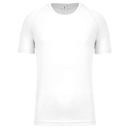 T-shirt de sport manches courtes homme | PA438 | Couleurs:White  | PROACT® | flocage broderie impression transfert  sérigraphie 