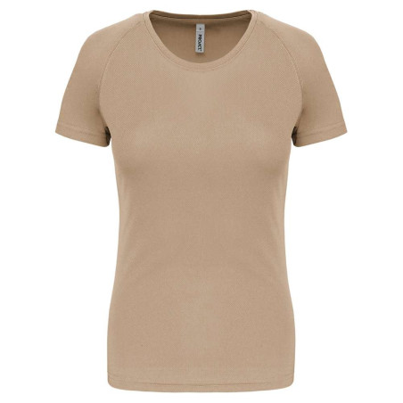 T-shirt de sport manches courtes femme | PA439 | Couleurs:Sand  | PROACT® | flocage broderie impression transfert  sérigraphie v