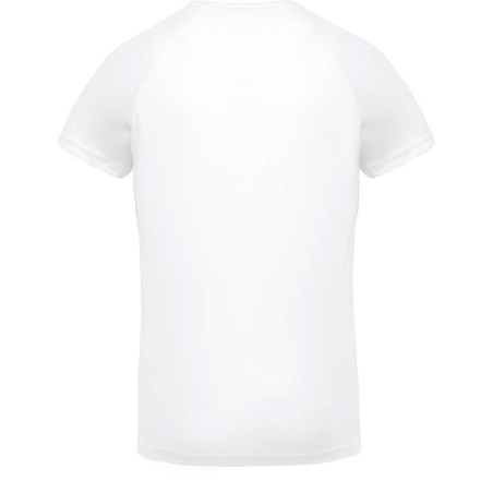 T-shirt de sport manches courtes col v homme | PA476 | Couleurs:White  | PROACT® | flocage broderie impression transfert  sérigr