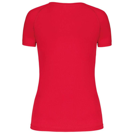 T-shirt de sport manches courtes col v femme | PA477 | Couleurs:Red  | PROACT® | flocage broderie impression transfert  sérigrap