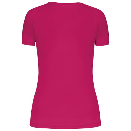 T-shirt de sport manches courtes col v femme | PA477 | Couleurs:Fuchsia  | PROACT® | flocage broderie impression transfert  séri