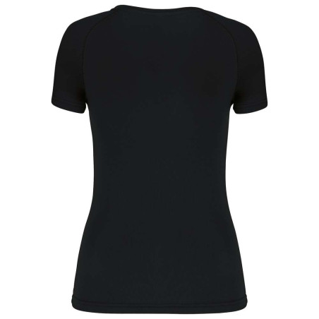 T-shirt de sport manches courtes col v femme | PA477 | Couleurs:Black  | PROACT® | flocage broderie impression transfert  sérigr