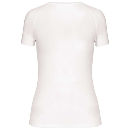 T-shirt de sport manches courtes col v femme | PA477 | Couleurs:White  | PROACT® | flocage broderie impression transfert  sérigr