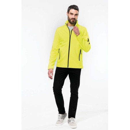 Veste softshell 3 couches homme | K401 | Couleurs:Fluorescent Yellow  | KARIBAN | flocage broderie impression transfert  sérigra